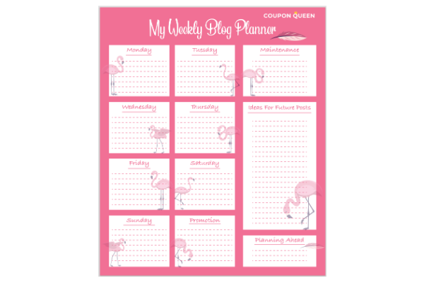 FREE Weekly Blog Planner