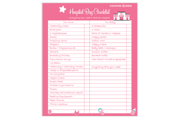 FREE Maternity Hospital Bag Checklist