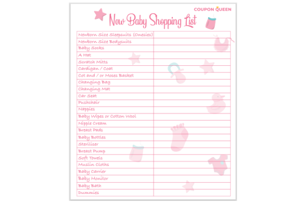 FREE New Baby Shopping Checklist