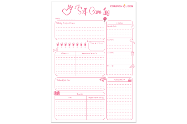 FREE Printable Self Care Log